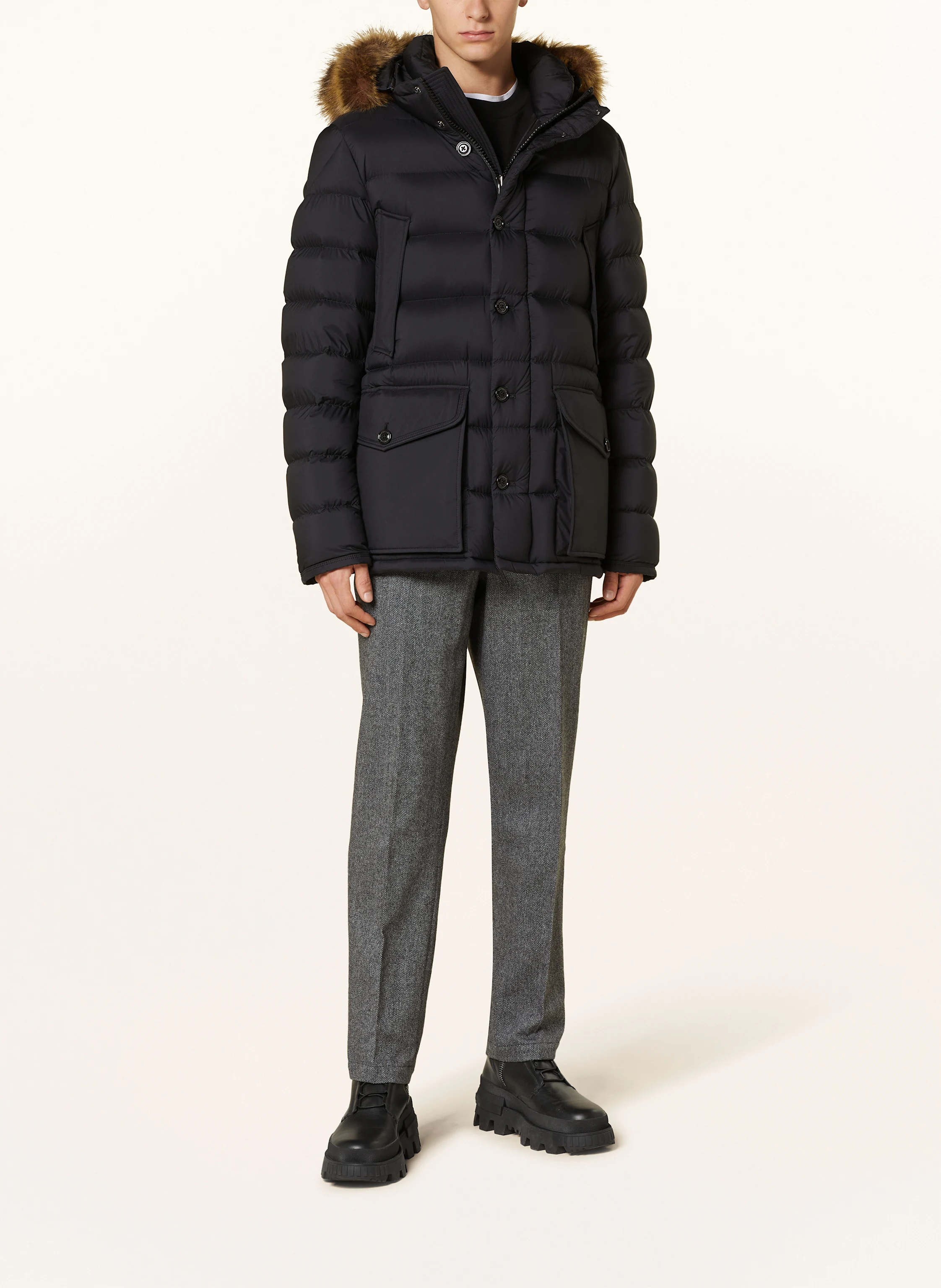 MONCLER Daunenjacke CLUNYE mit abnehmbarem Kunstpelz