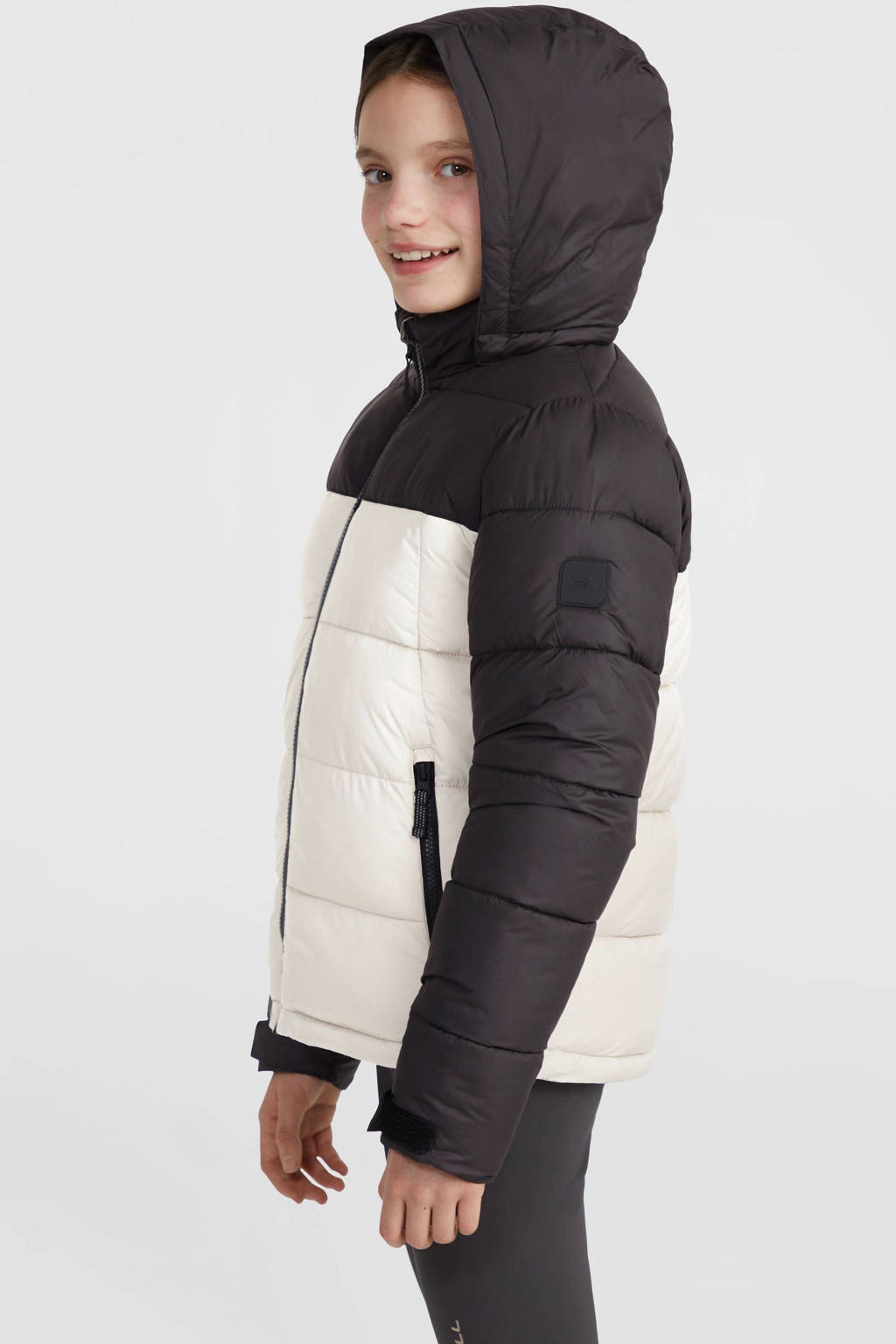 O'Neill gewatteerde winterjas wit/zwart