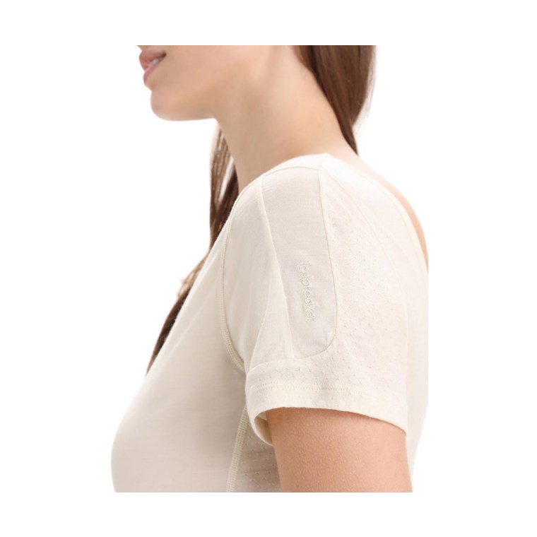 Icebreaker ZoneKnit Scoop Back SS Tee Women Chalk