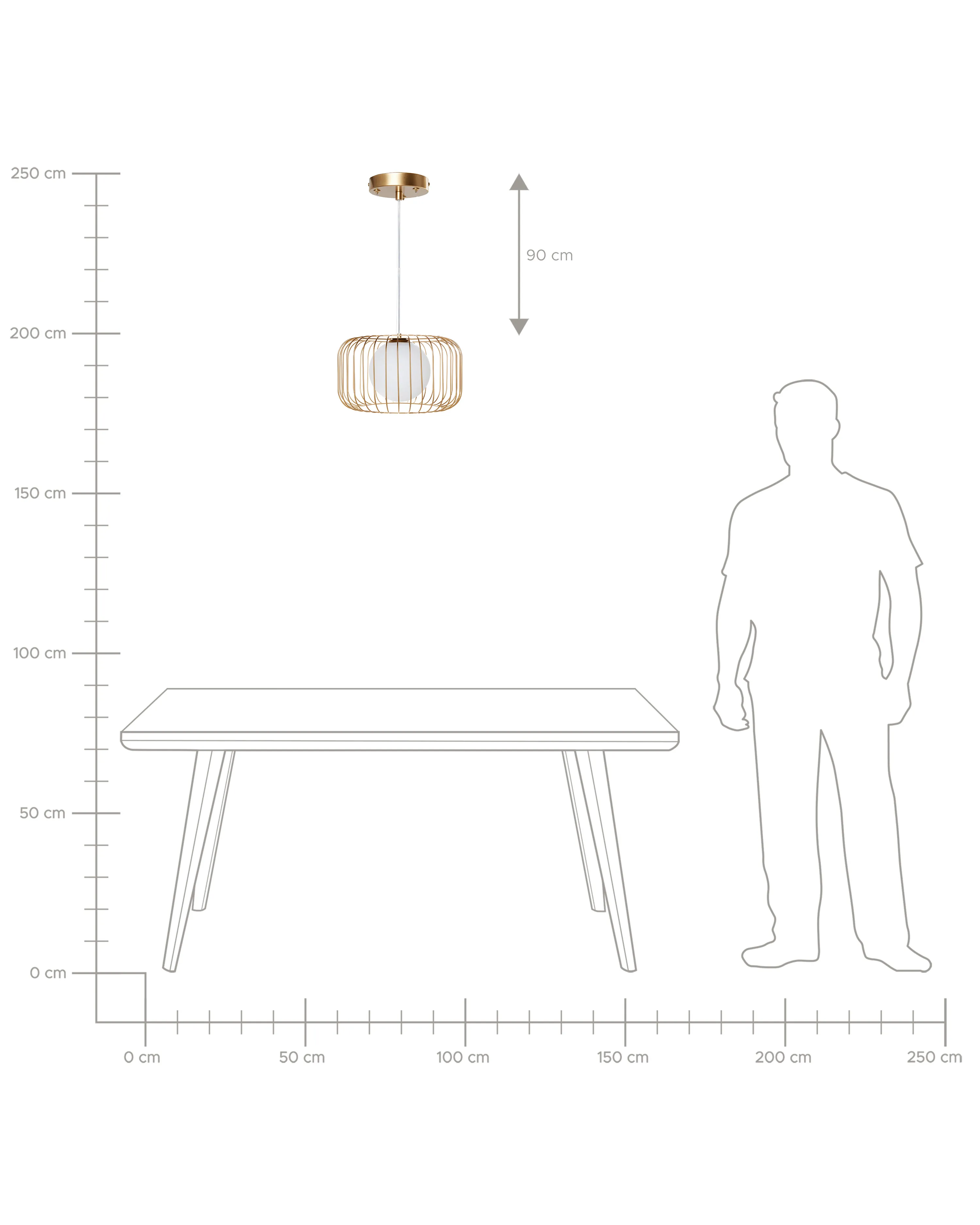Hanglamp BAIROA Metaal Goud