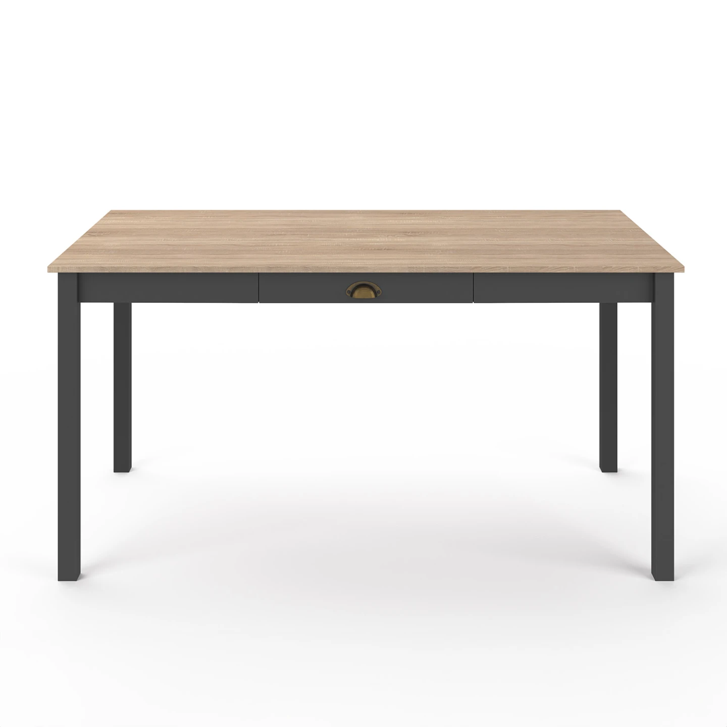 Table à manger rectangle ISIS 8 personnes avec tiroir bois et noir 150 cm