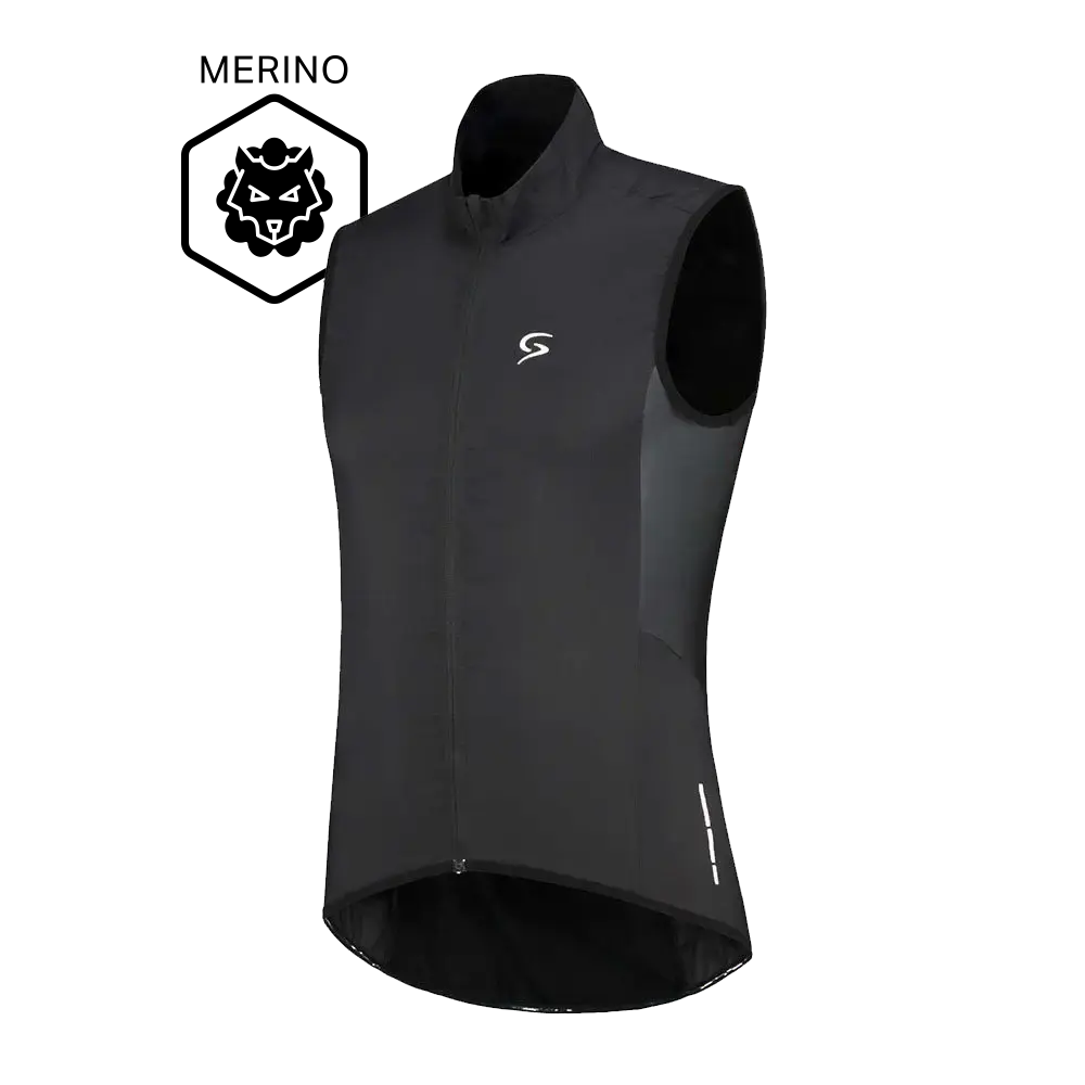 FUTURUM Superlight Merino Black Windvest