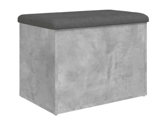 Banc de rangement gris béton 62x42x45 cm bois d'ingénierie