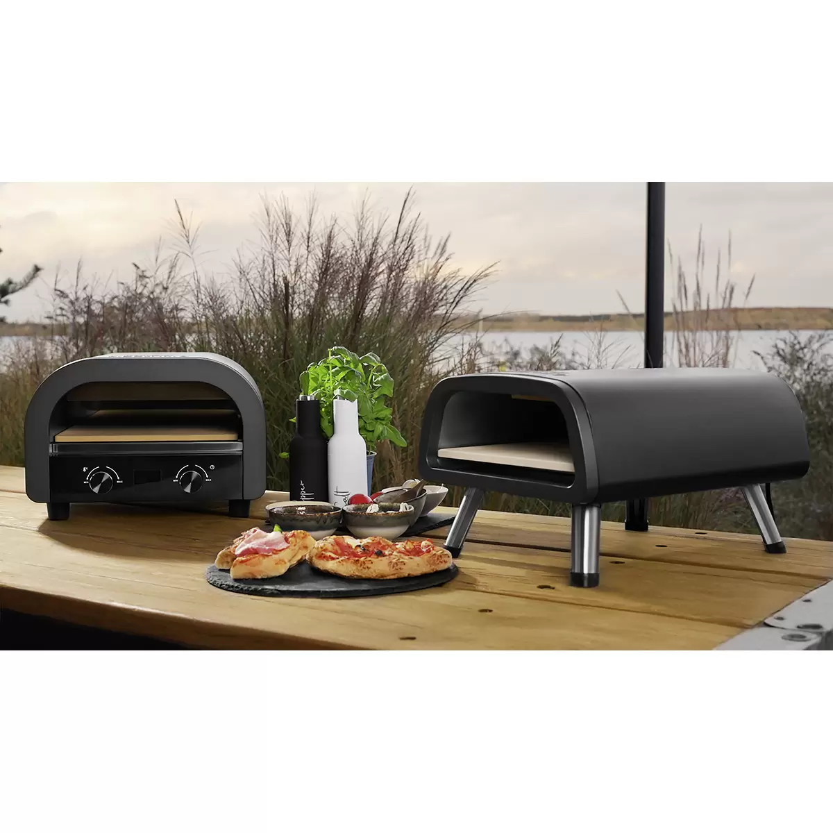 Elektrischer Pizzaofen Trisa Pizza Mio schwarz,silber