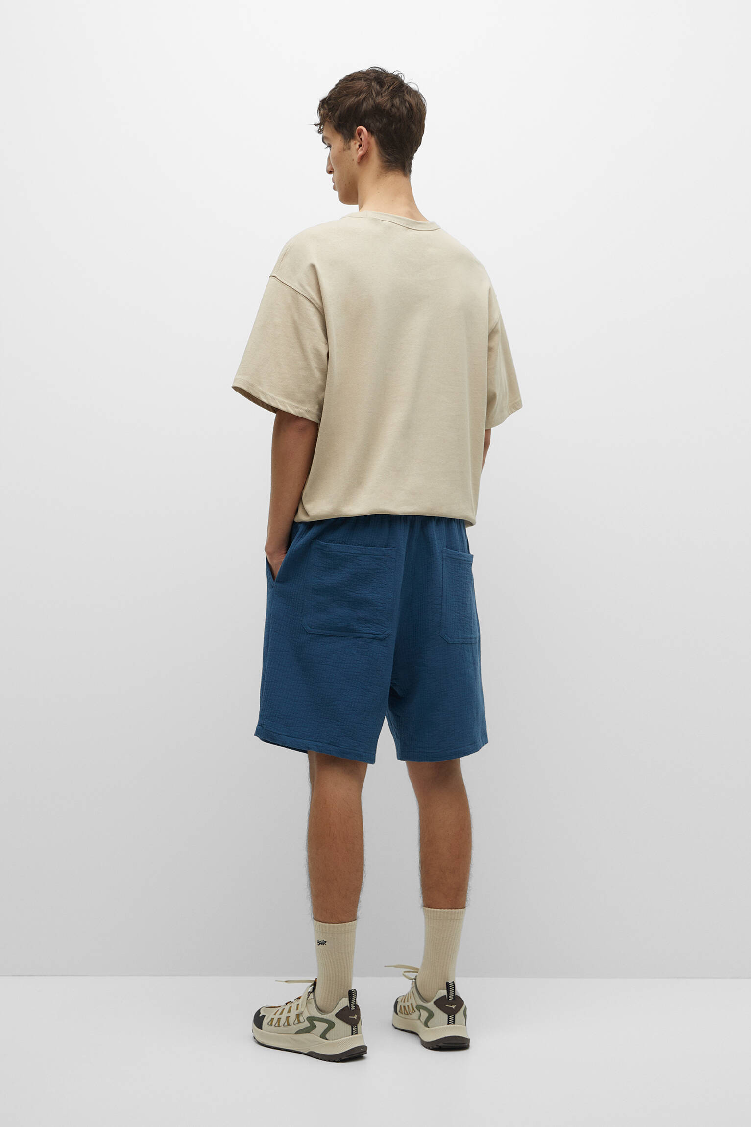 BERMUDA TRUNK CREPE - AZUL