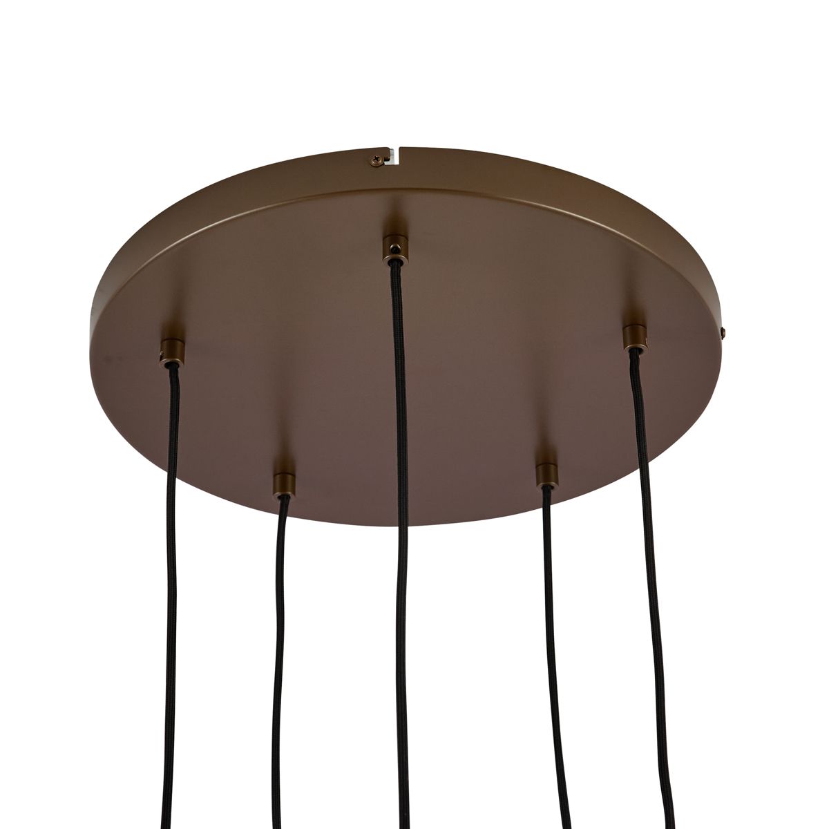 Hotel Chique hanglamp donker brons met amber glas 5-lichts - Stavelot