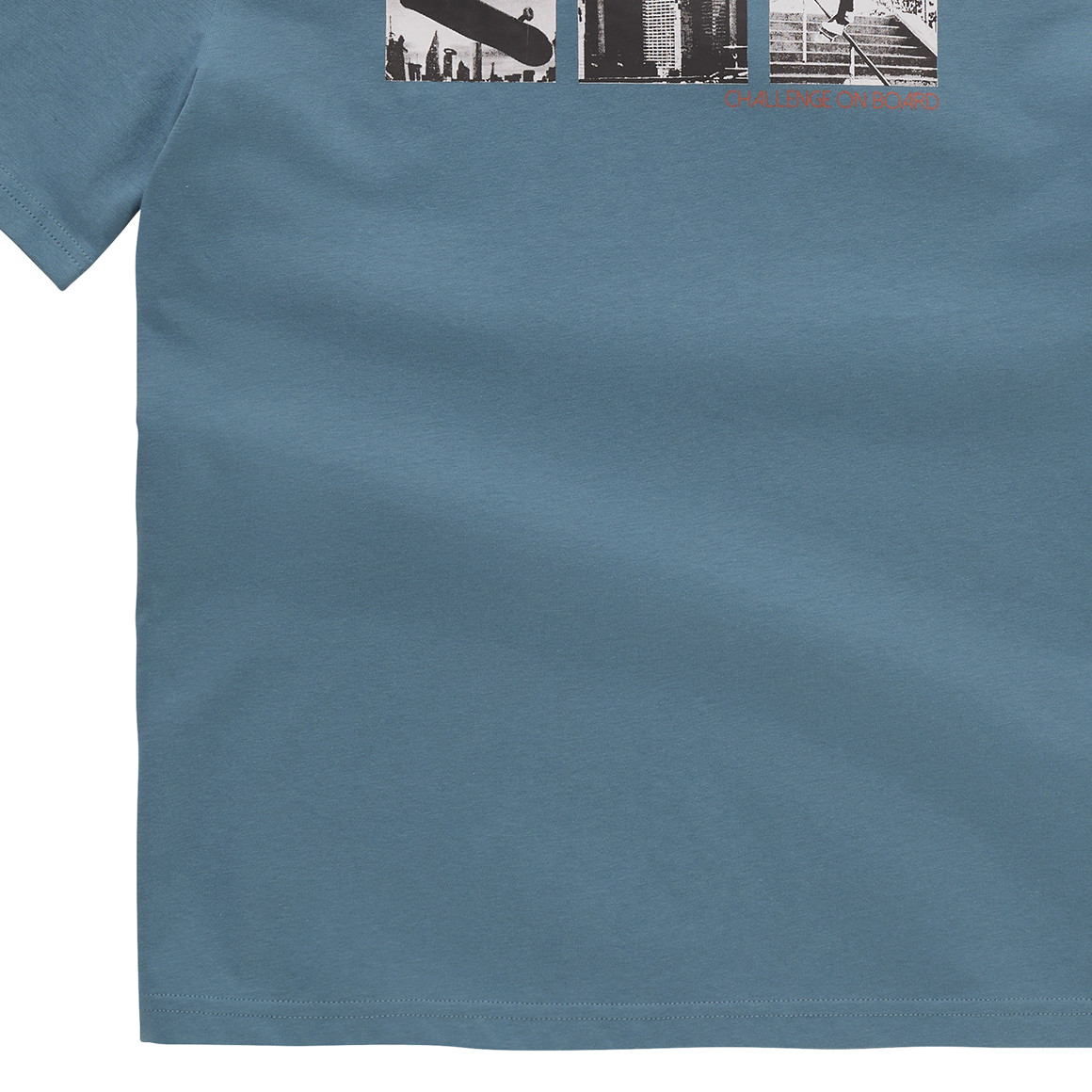 Yigga Jungen T-Shirt mit Skateboard-Print petrolblau