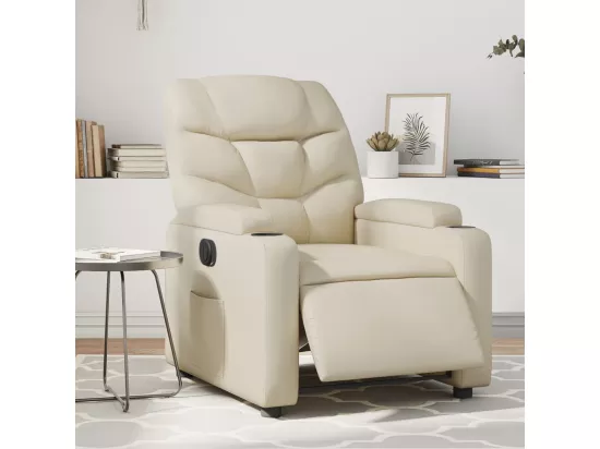 Fauteuil inclinable électrique Crème Similicuir