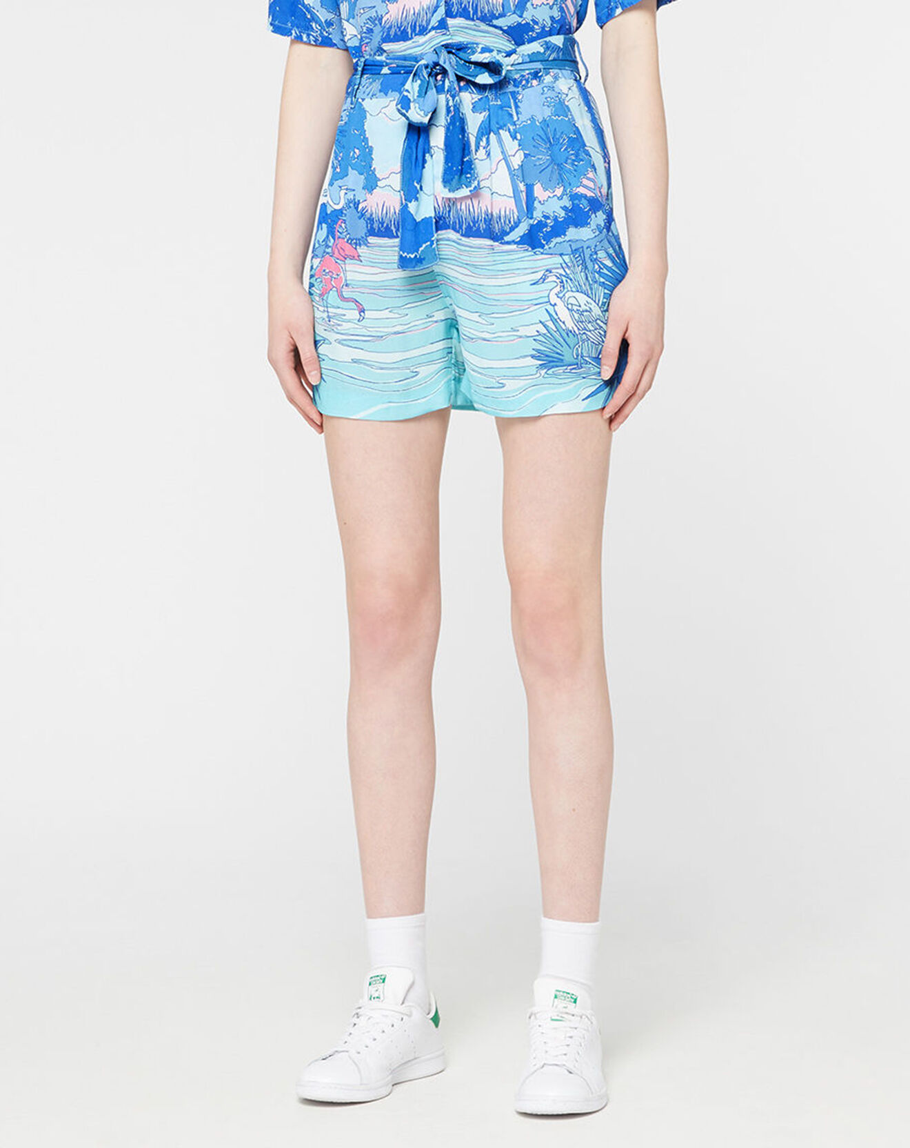 Tommy Jeans Short Fluide imprimé bleu/multicolore