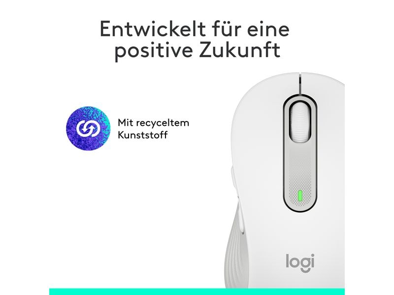 Logitech Maus Signature M650 Weiss Präzise Wireless-Maus mit «Logitech SilentTouch»-Technologie