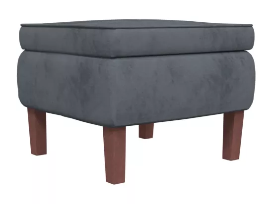 Chaise à bascule avec pieds en bois et tabouret Gris foncé