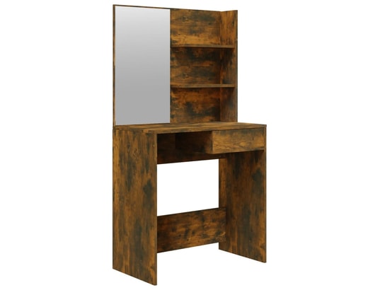 VIDAXL - Coiffeuse avec miroir chêne fumé 74,5x40x141 cm