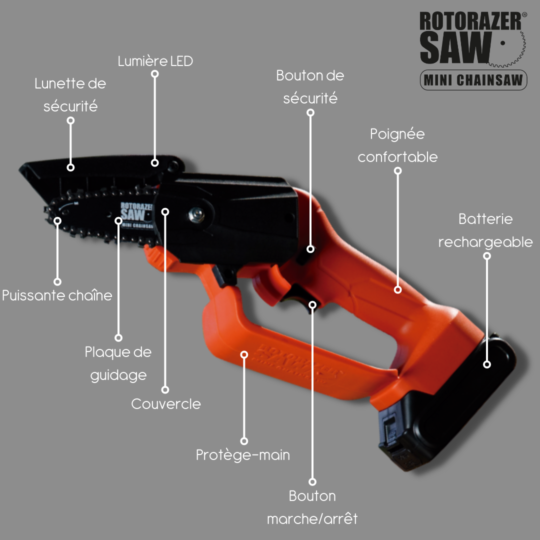 Mini tronçonneuse électrique - trickblade pro - rotorazer mini chainsaw