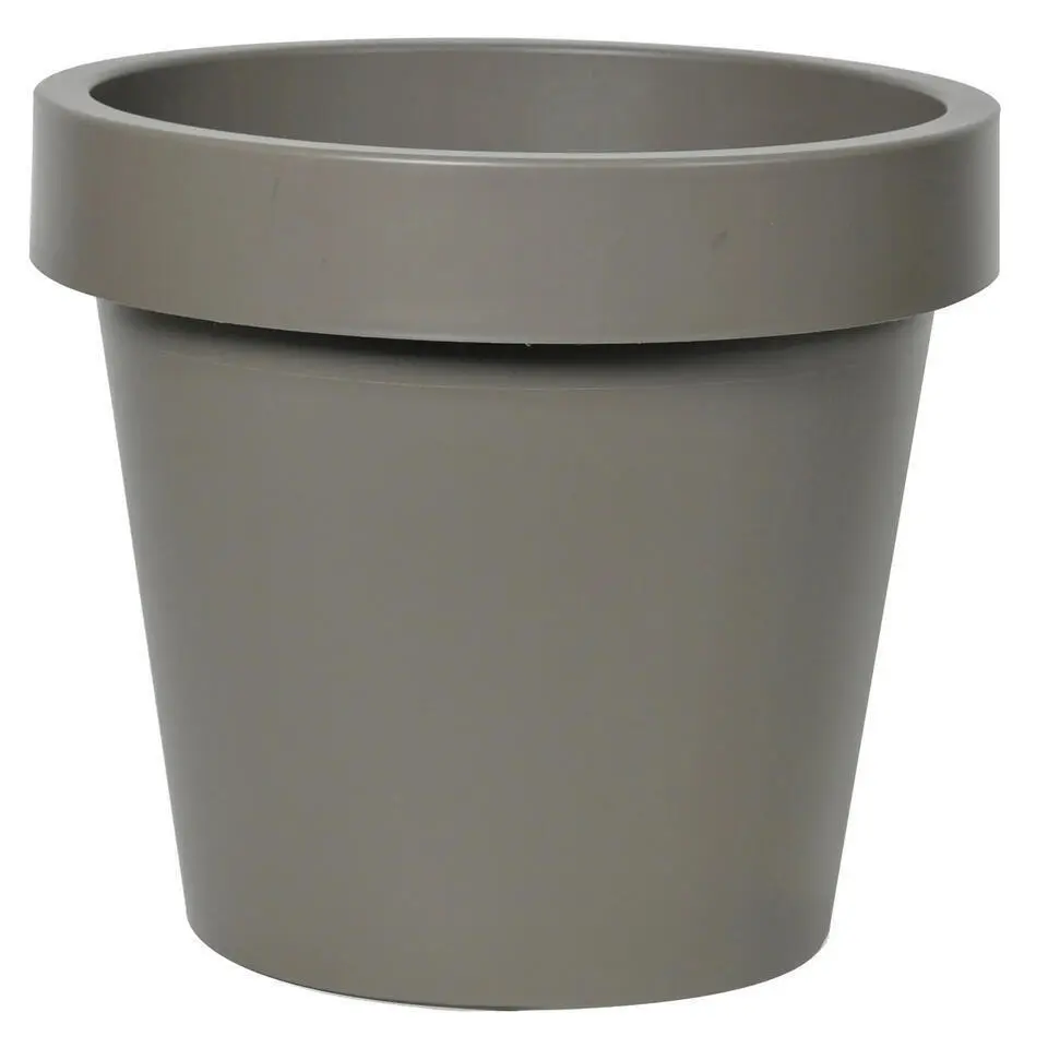 Mega Collections Plantenpot/bloempot - kunststof - taupe - D25 cm