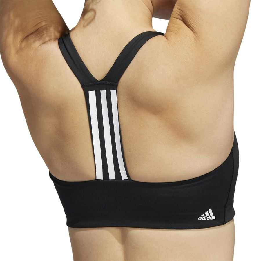 adidas Brassière power Impact Medium Support - Noir/Blanc Femme