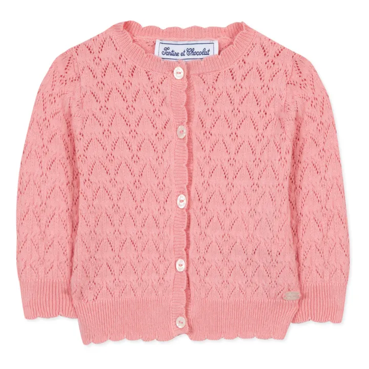 Tartine et Chocolat Cardigan Ajouré | Rose bonbon