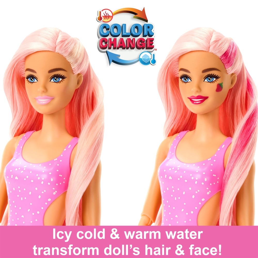 Barbie Pop Reveal Fruchtserie – Puppe und Überraschungen mit Erdbeer-Limonaden-Duft