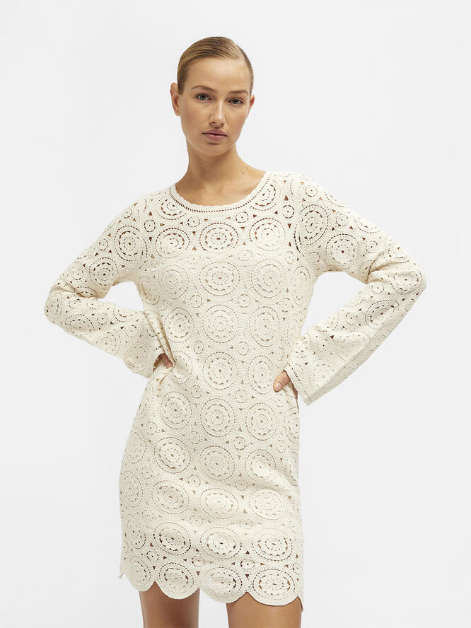Object OBJRAY L/S KNIT DRESS 132 DIV Sandshell