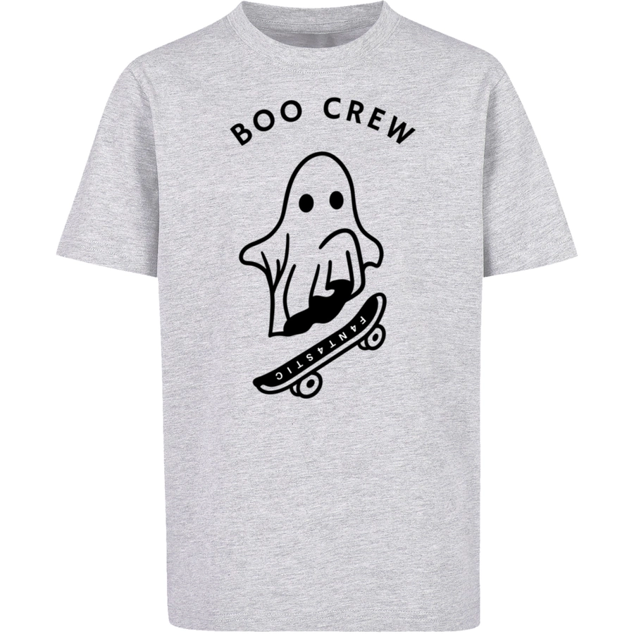 F4NT4STIC T-Shirt Boo Crew Halloween heather grey