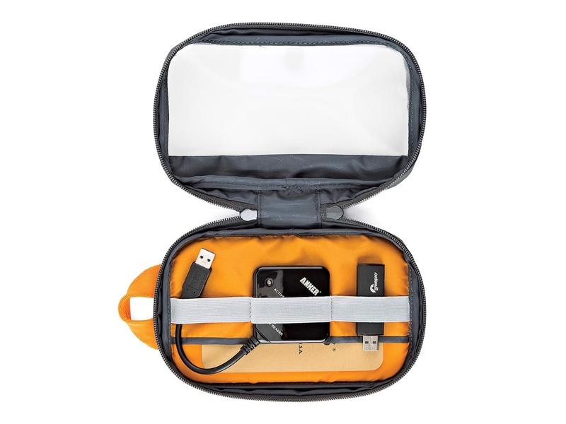 Lowepro Kameratasche GearUp Pouch Mini (GRL) Grau Reisetasche und Organizer für digitale Geräte, Kabel und Zubehör