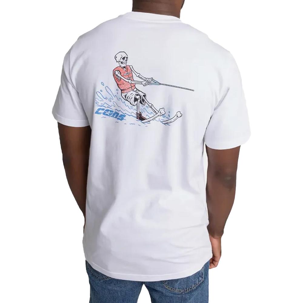 Converse T-shirt Blanc/Bleu Homme Converse Skeleton