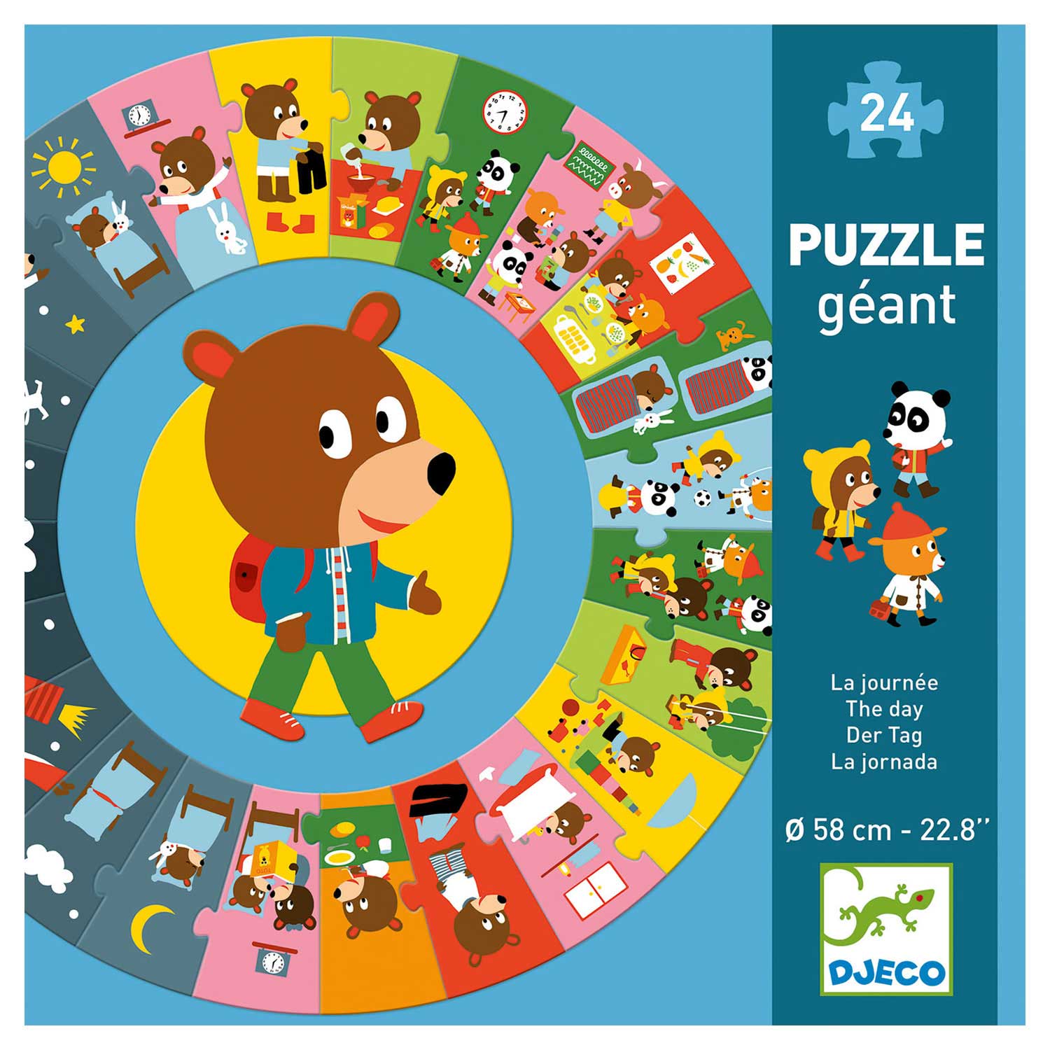 Djeco La Journee Puzzel, 24st.
