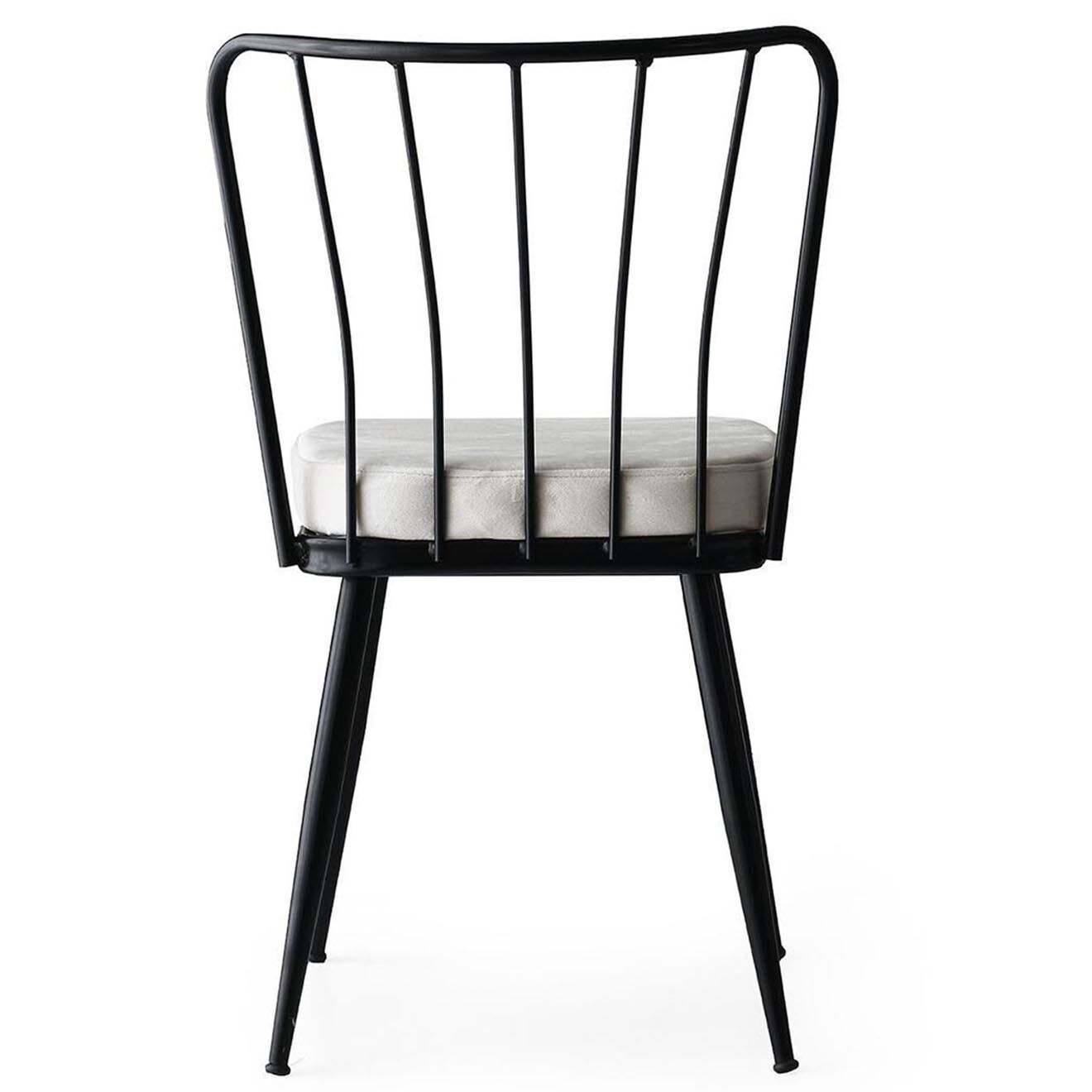 Wooden Art 2 Chaises Yildiz noir/blanc - 43x82x42 cm