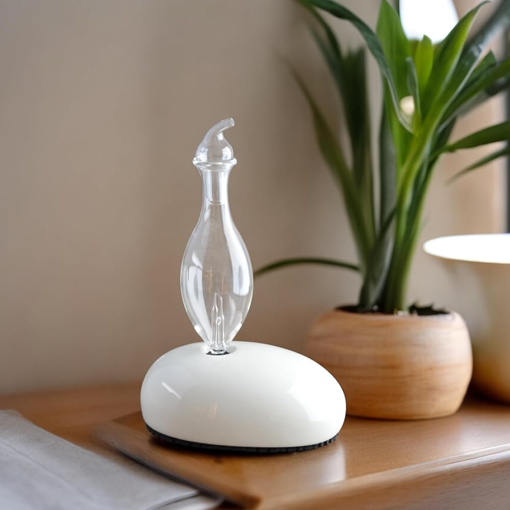 Zen’Arôme Diffuseur par Nébulisation Dan – Diffuseur d’Huiles Essentielles à Froid qui Conserve les Vertus des Huiles pour l’Aromathérapie – Nébulisateur En Céramique et en Verre – Puissance Ajustable : Hygiène et Santé