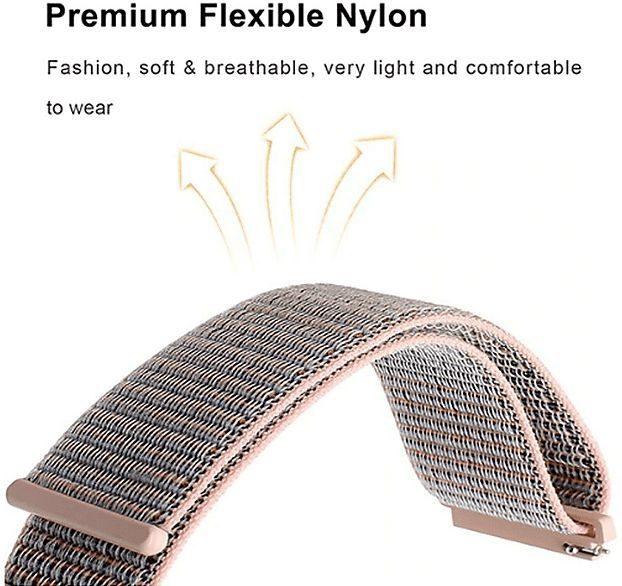 STRAP-IT - Nylon Band - Meerkleurig - Geschikt voor Versa 3 Smartwatch