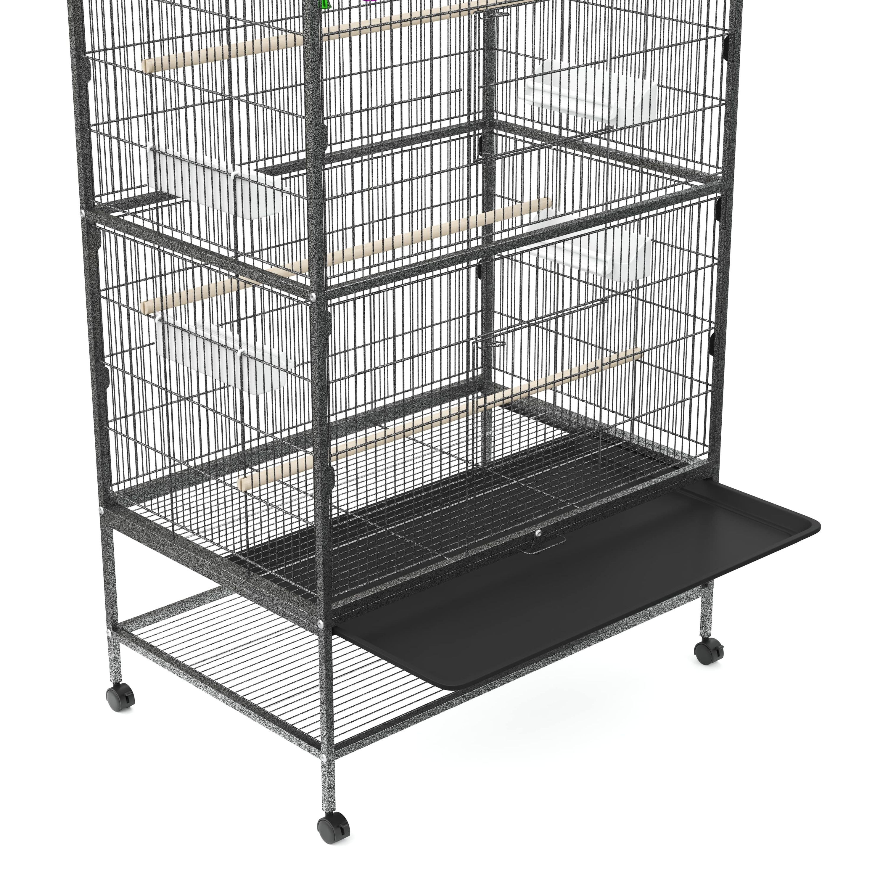 Vogelkäfig 79 x 52 x 135 cm schwarz