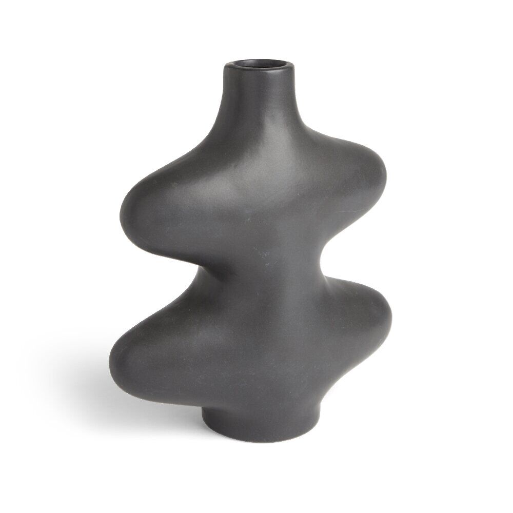 Vase forme organique céramique noir L15x7xH18cm