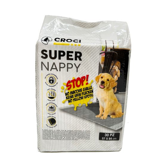 Tapis hygiénique super nappy pour chien 57x54 30 pièces