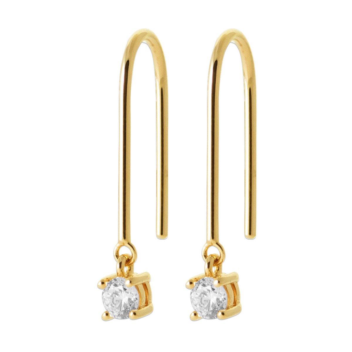 Boucles d'oreilles pendantes Brillaxis plaqué or OZ