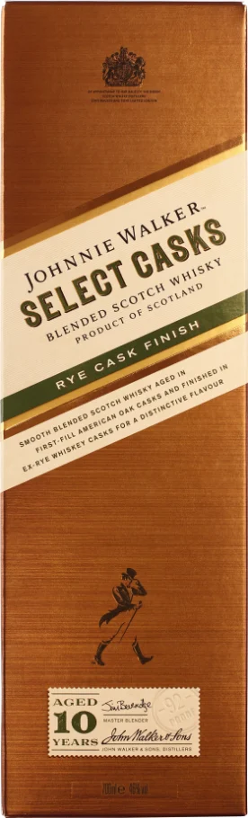 JOHNNIE WALKER 10 YEARS SELECT CASKS RYE CASK FINISH 70CL