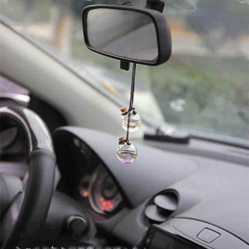 Auto Duft Befüllbarer Lufterfrischer Glasflasche KFZ Innenraum Anhänger Accessoire - Braun / Transparent