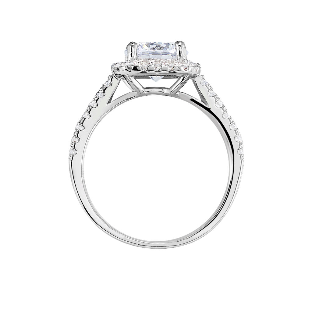 Bague Solitaire Soa Argent Blanc Oxyde De Zirconium