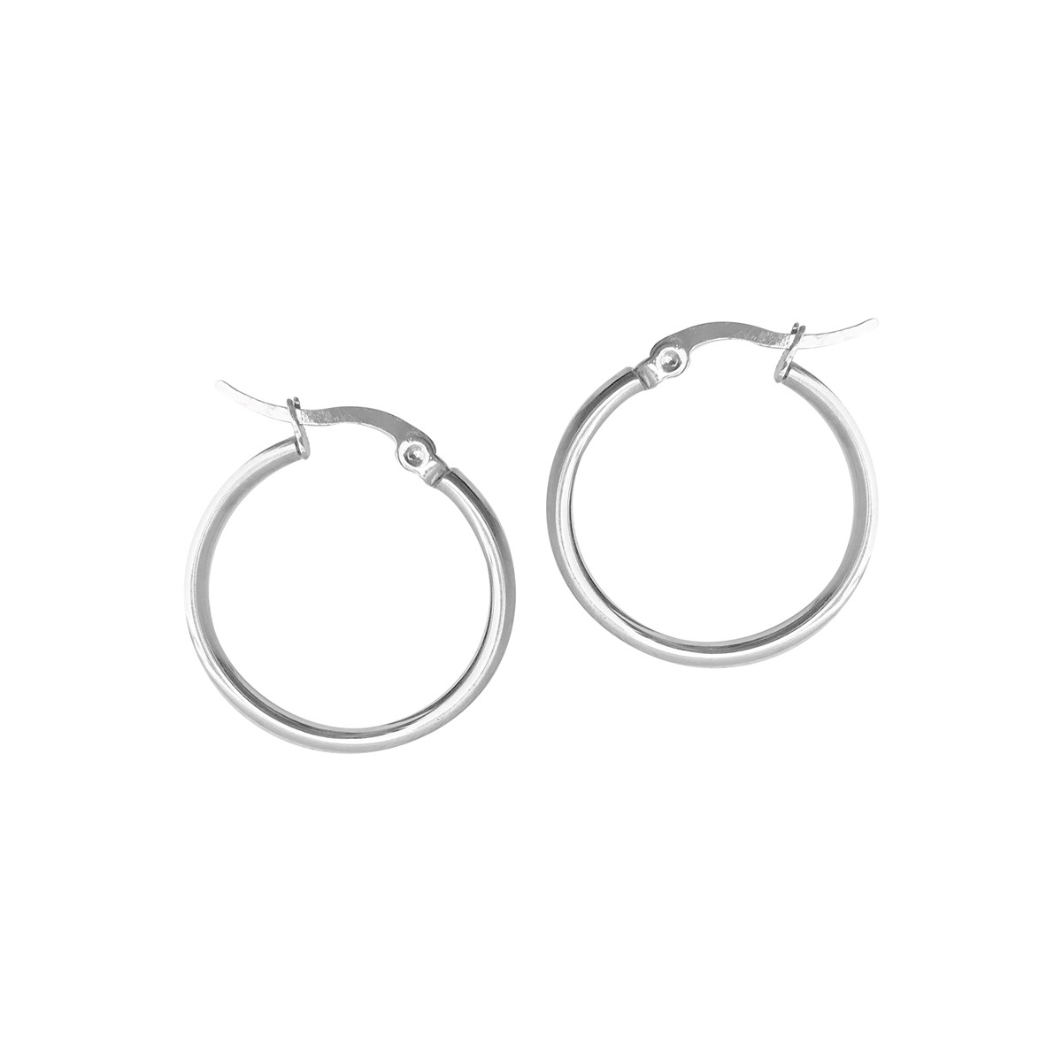 Boucles d'oreilles créoles acier argenté 2,5 cm