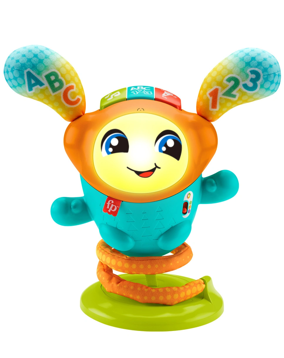Mattel HJP94 Fisher-Price DJ Hüpfi, Lernspielzeug mit Musik für Babys, deutsch