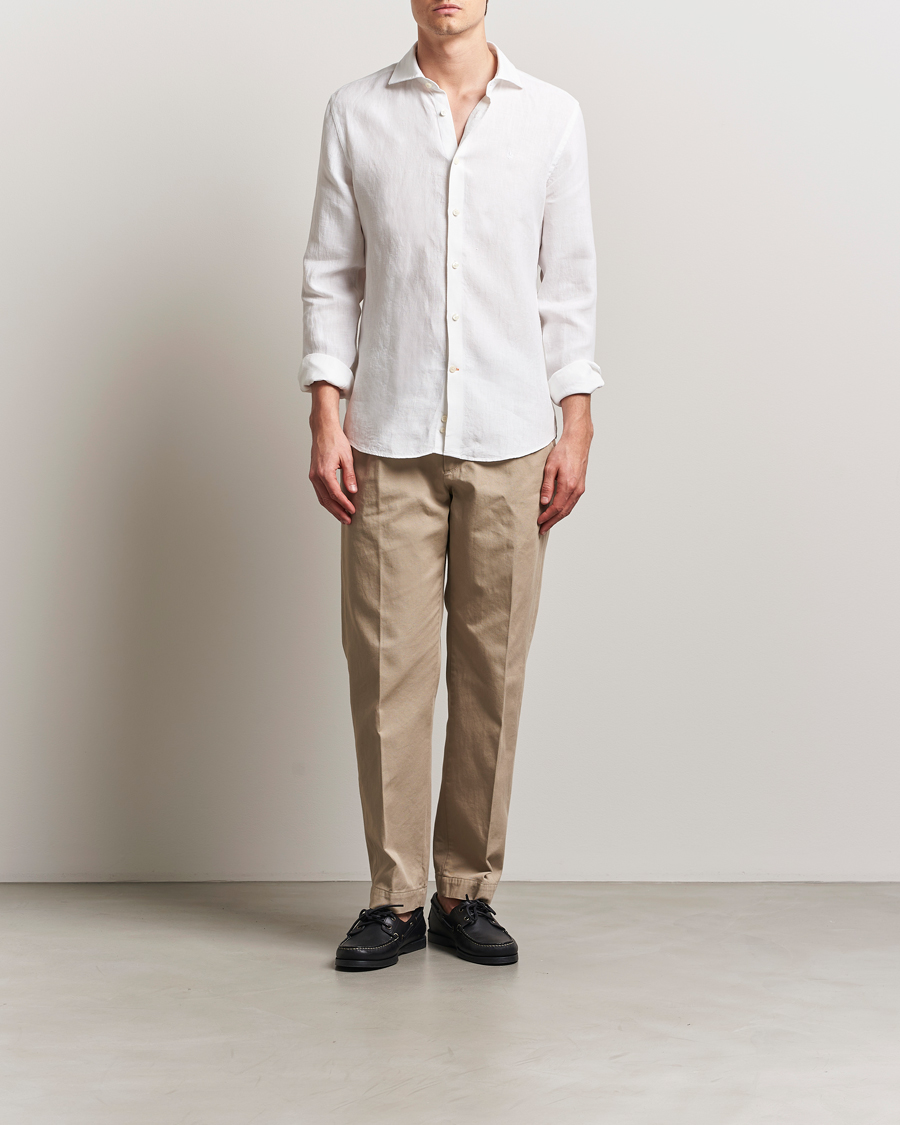 Morris Slim Fit Linen Shirt White