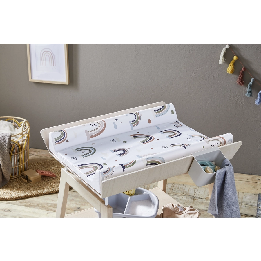 Rotho Wickelauflage Keil Motiv Boho Rainbow, 70 x 50 x 10 cm