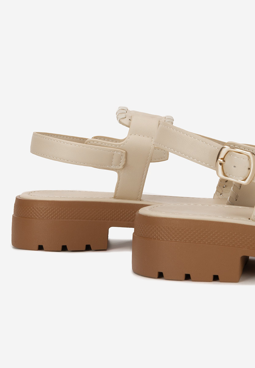 Sandales femme sans talon beige Loryanna