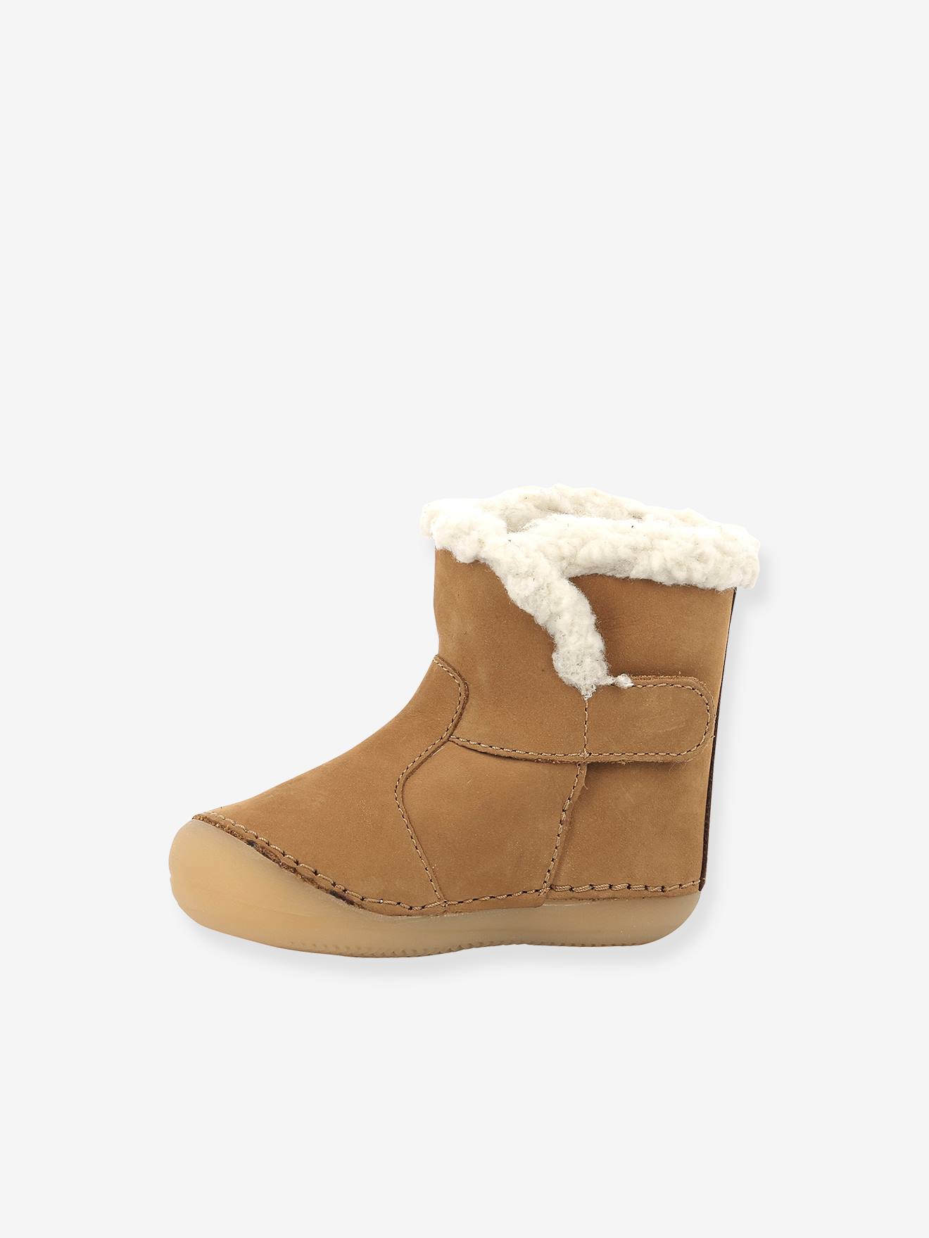 Sapatinhos de couro para bebês Sobooty KICKERS® First Steps, azul marinho