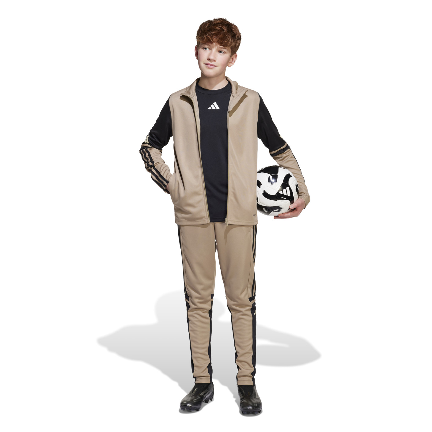 adidas Squadra 25 Trainingspak Full-Zip Kids Beige Zwart