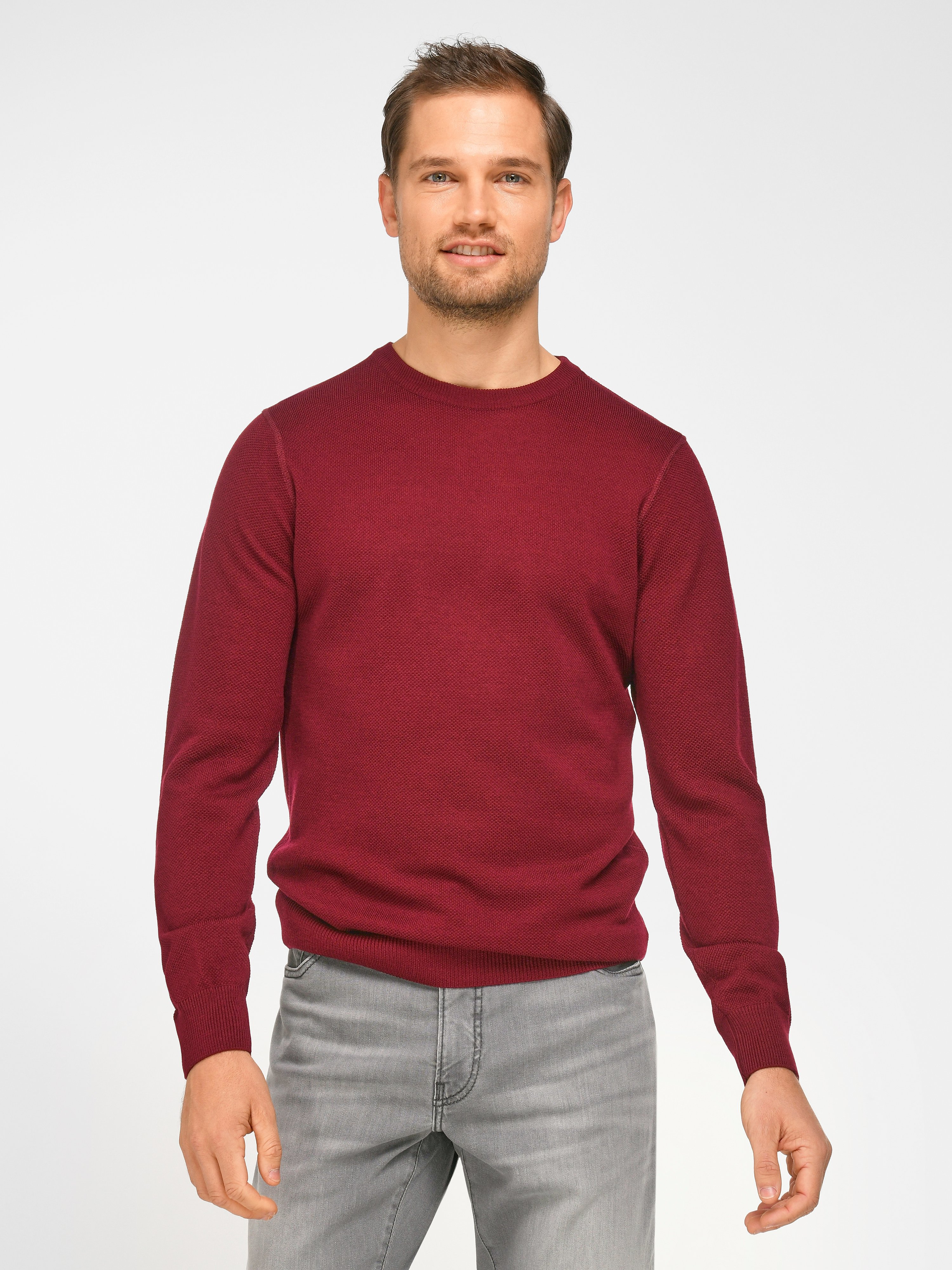 Rundhals-Pullover aus 100% Schurwolle