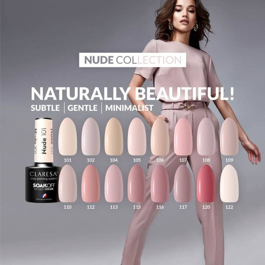 Claresa Nail Polish Hybrid Soak Off Nude 115 5ml