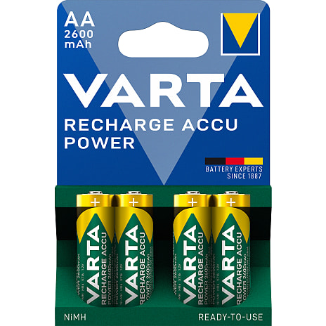 Varta Recharge Accu Power 4-pak AA 2600mAh genopladelige batterier