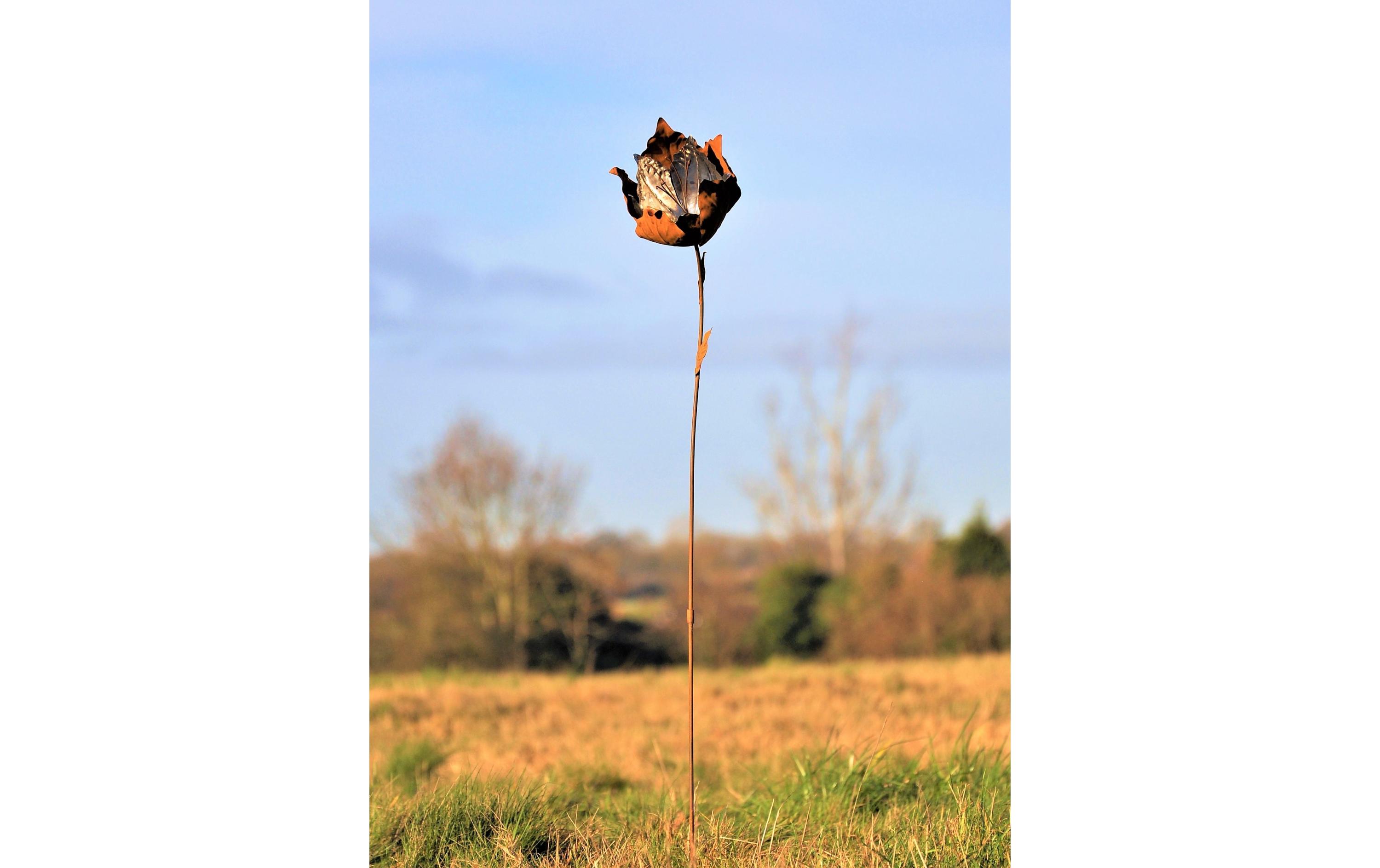 Gartenstecker Tulpe 1 Stück, EdelstahlTulpe aus Edelstahl