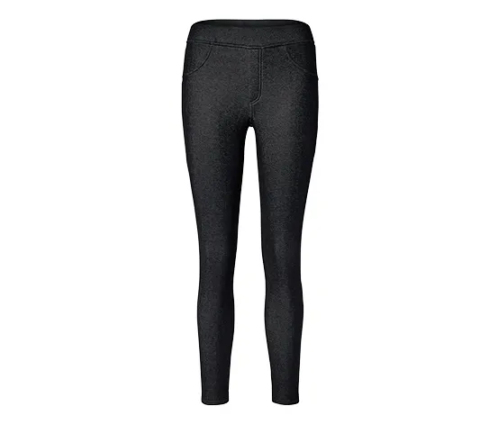 Gefütterte Leggings in Jeansoptik, black denim