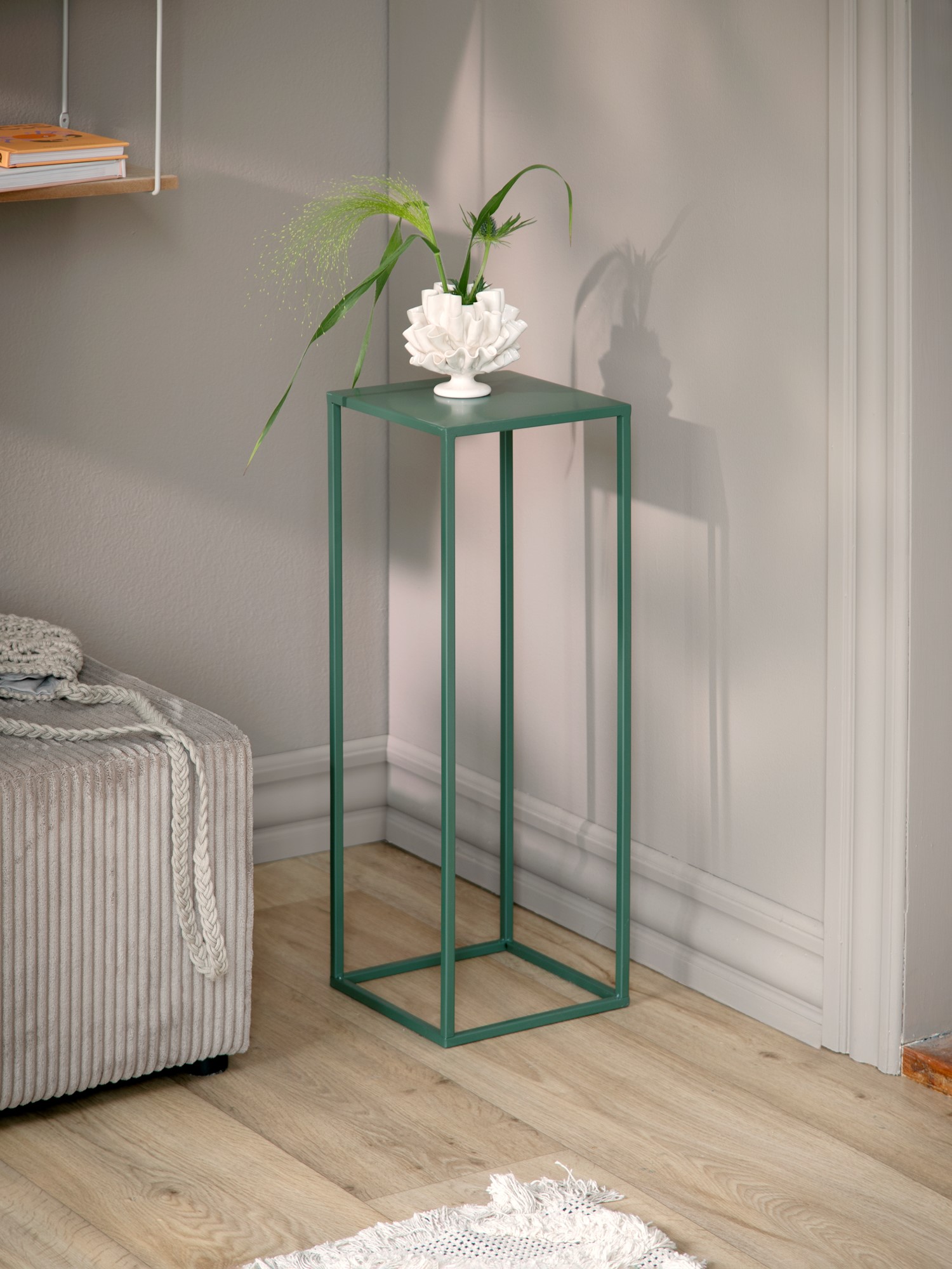 Planteopsats | Jern. 21 x 21 x 60 cm. | Thyme Green