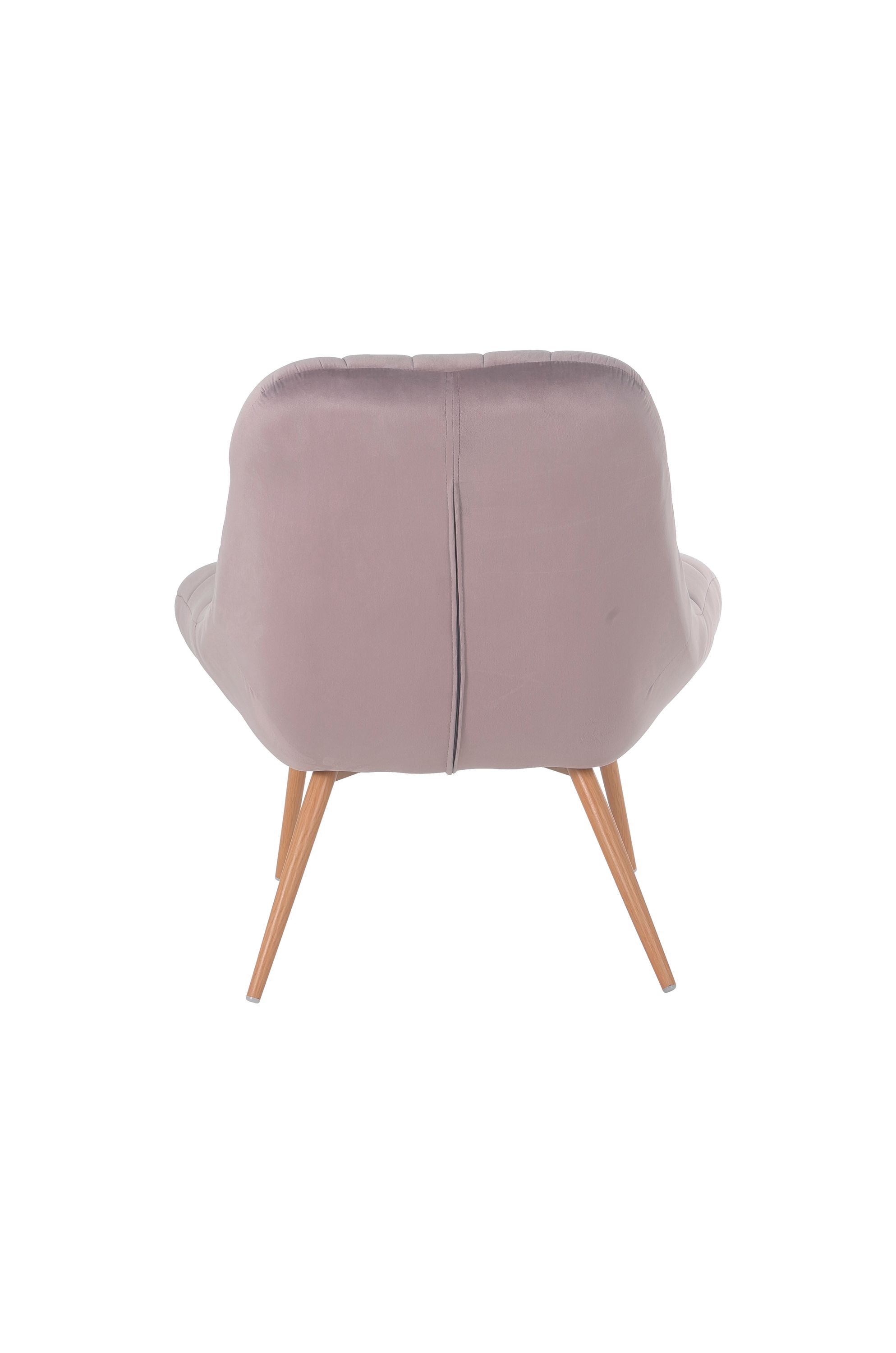 Sessel XXL Samt rosa Holzoptik Relaxsessel Polstersessel Loungesessel